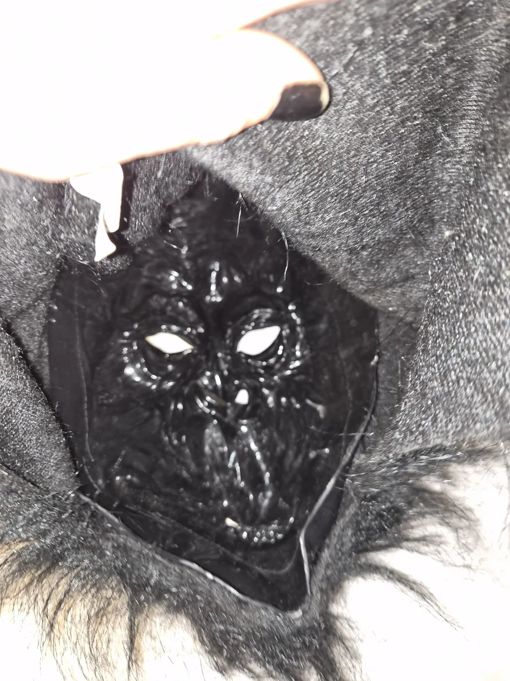 Spirit Black Gorilla Mask with Faux Fur
